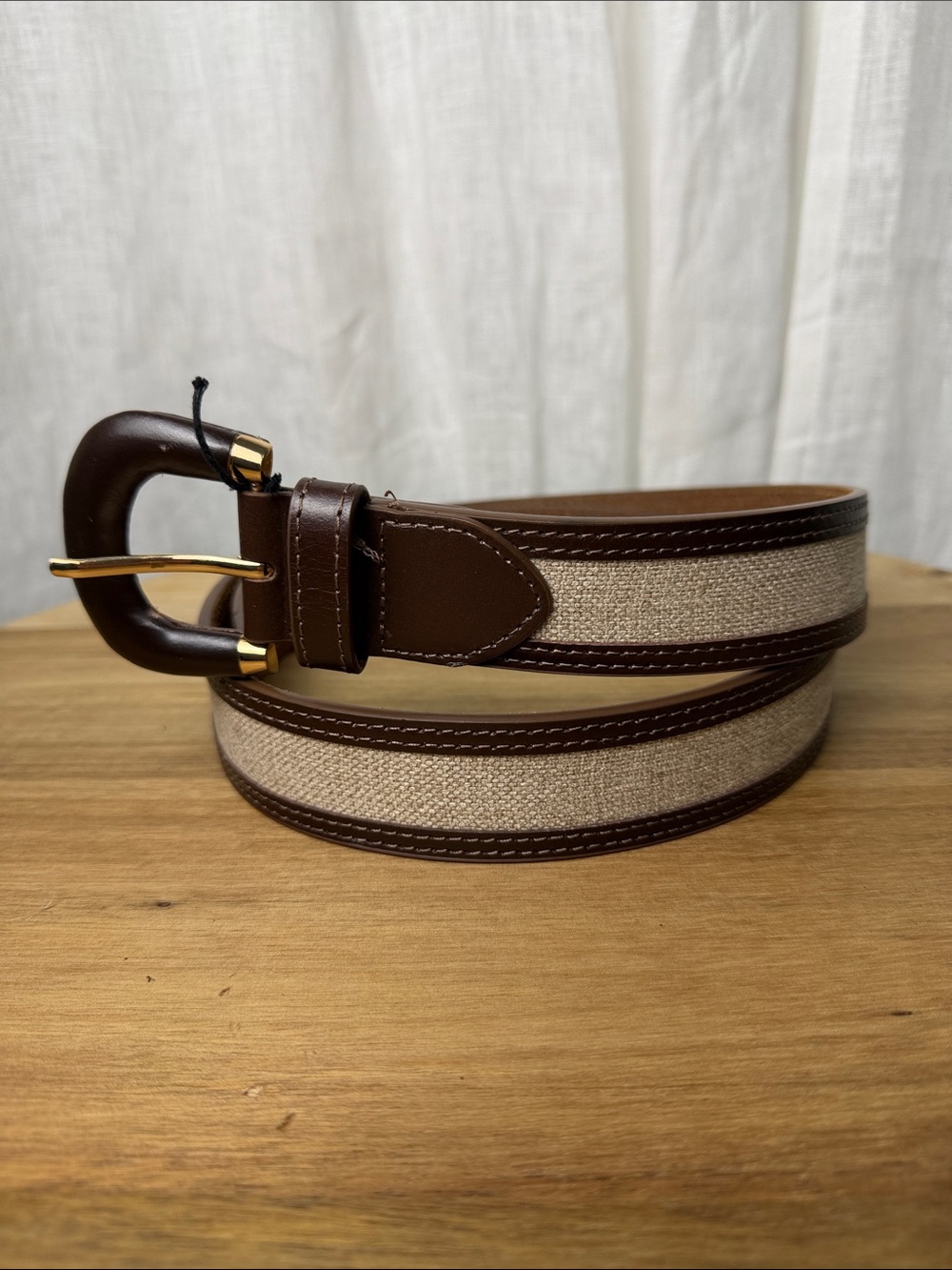 Jason Wu Canvas & Brown Leather Belt